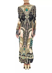 Camilla Printed Jersey Long-Sleeve Maxi Dress