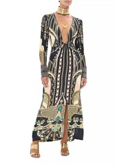 Camilla Printed Jersey Long-Sleeve Maxi Dress