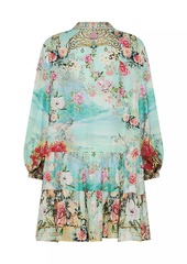 Camilla Printed Silk Tiered Shirtdress