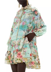 Camilla Printed Silk Tiered Shirtdress