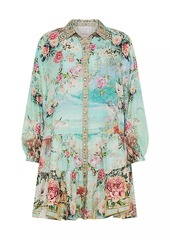 Camilla Printed Silk Tiered Shirtdress