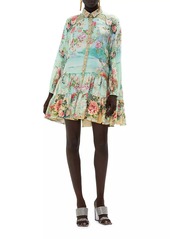 Camilla Printed Silk Tiered Shirtdress