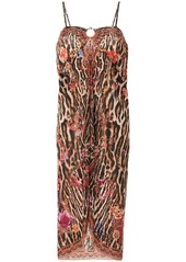 Camilla ring-trim sarong dress