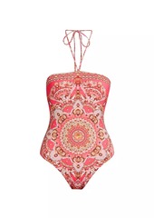 Camilla Shell Print Halter One-Piece Swimsuit