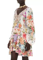 Camilla V-Neck Printed Silk Minidress