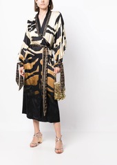 Camilla zebra-print kimono coat