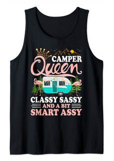 Camper Queen Classy Sassy Smart Assy Flamingo Camping Tank Top