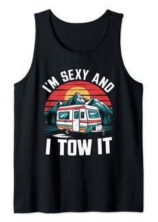 Camper Sunset Mountain Adventure Graphic Tank Top