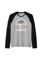 Camper Van Motor Home Caravan Camping RV Vacation Weekend Raglan Baseball Tee