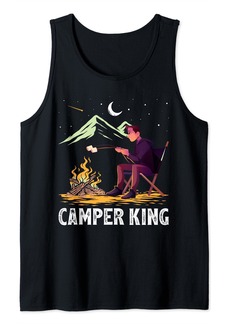 Campfire Mountain Camping Adventure Camper King Tank Top