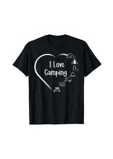Camper Camping Heart Graphic I Love Camping Summer Vaction Athletic T-Shirt