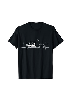 Camping Heartbeat RV Camper Camping Vacation T-Shirt