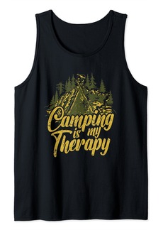 Camping Is My Therapy Funny Hiking Lover Camp Outdoor Camper Tank Top