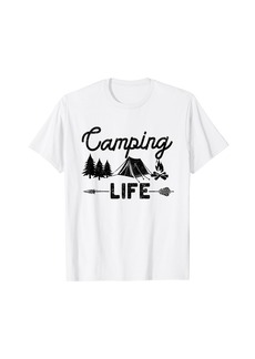 Camping Life Funny Hiking Happy Camper Traveling Outdoor T-Shirt