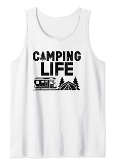 Camping Life Funny Hiking Happy Camper Traveling Outdoor Tank Top