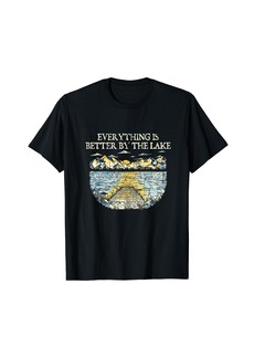 Camper Everything is Better by the Lake Camping Motivational Quote T-Shirt