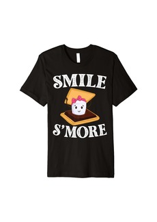Funny Campfire Smile Smore Fun Camper Marshmallow Glamping Premium T-Shirt