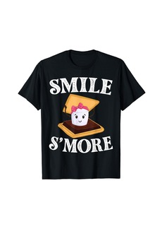Funny Campfire Smile Smore Fun Camper Marshmallow Glamping T-Shirt