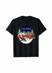 Happy Camping Santa Vintage Camper Old Truck Reindeer T-Shirt