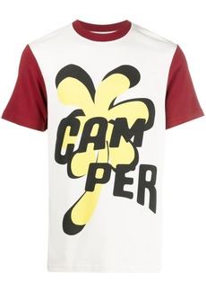 Camper logo-print colour-block T-shirt