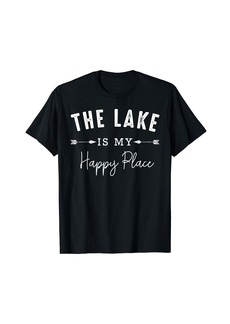 Camper The Lake Is My Happy Place Camping Fishing Boating Nature T-Shirt