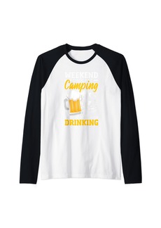 Camper Weekend Forecast Camping Women Happy Camping Funny Letter Raglan Baseball Tee