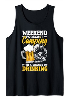 Camper Weekend Forecast Camping Women Happy Camping Funny Letter Tank Top