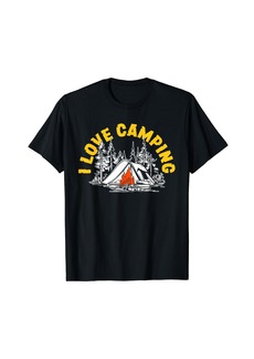Camper Women Camping Heart Graphic I Love Camping Print Summer T-Shirt