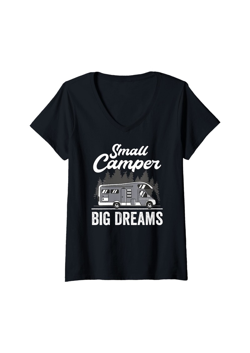 Womens camper accessories camper art pop up camper V-Neck T-Shirt