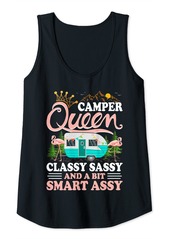 Womens Funny Camper Queen Classy Sassy And A Bit Smart Assy Camping Tank Top