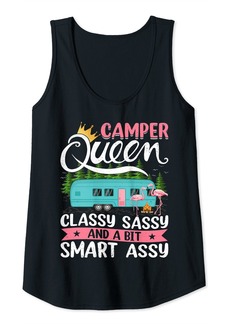 Womens Funny Camper Queen Classy Sassy And A Bit Smart Assy Tank Top