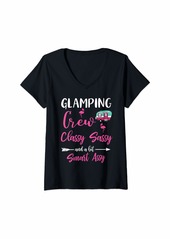 Camper Womens Glamping Crew Classy Sassy Smart Assy Camping RV Gift V-Neck T-Shirt