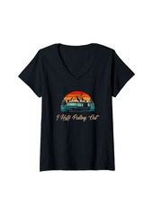 Womens I Hate Pulling Out - Funny Camping RV Motorhome Camper V-Neck T-Shirt