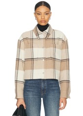 Canada Goose Almandine Cropped Plaid Shirt Jacket