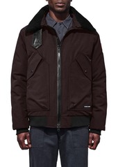 Canada Goose Bromley Slim Fit Down Bomber Jacket with Genuine Shearling Collar