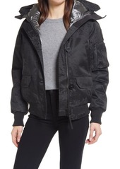Canada Goose Chilliwack Holiday 625 Fill Power Down Hooded Bomber Jacket in Drftng Ice Blk Rfl at Nordstrom