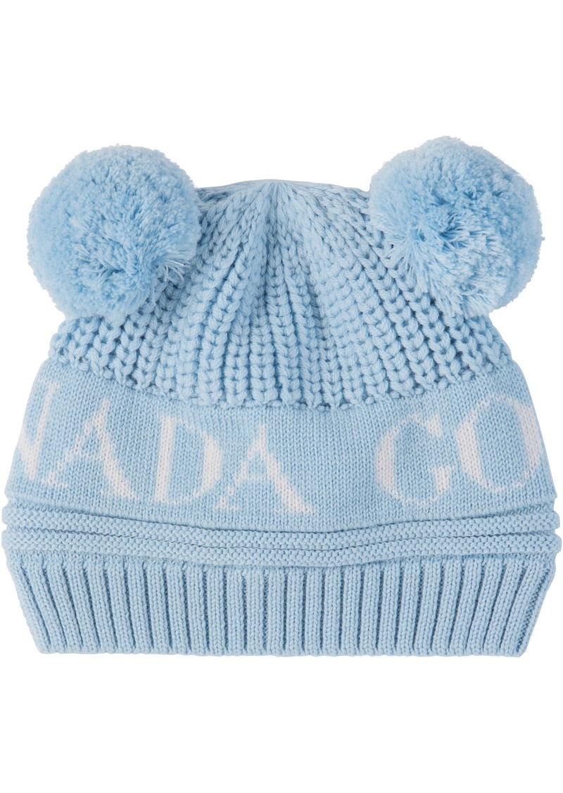 Canada Goose Kids Baby Blue Double Pom Beanie