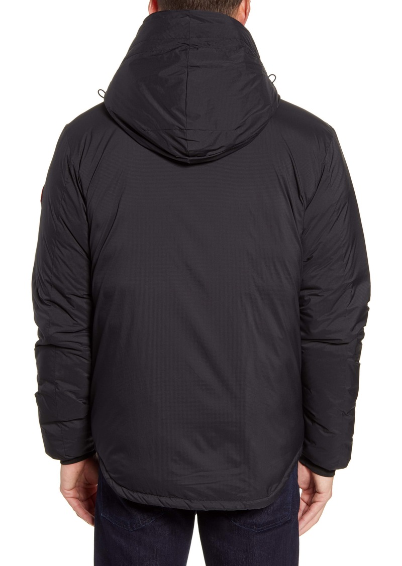 lodge packable windproof 750 fill power down hooded jacket