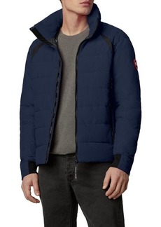 Canada Goose Updated Hybridge Base Hooded 750 Fill Power Down Jacket in Atlantic Navy at Nordstrom