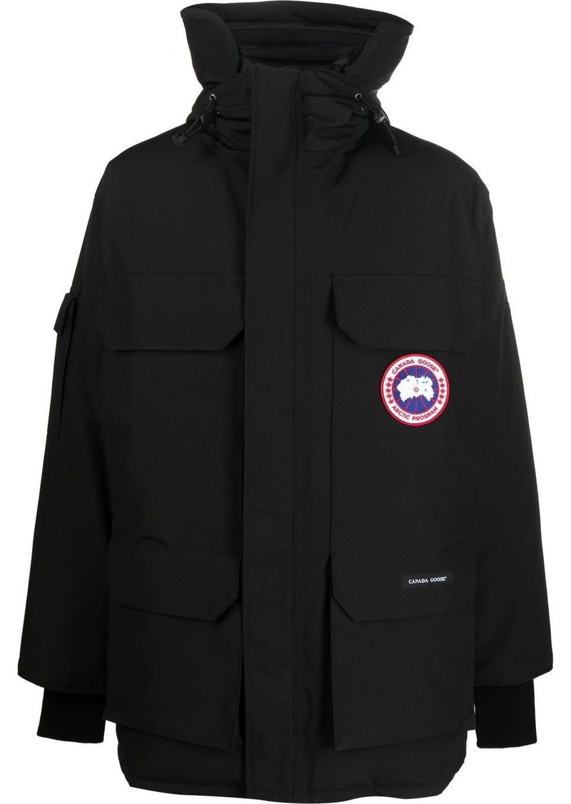 Canada Goose logo-patch hooded down jacket