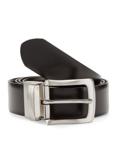 Canali Frame Buckle Reversible Leather Belt