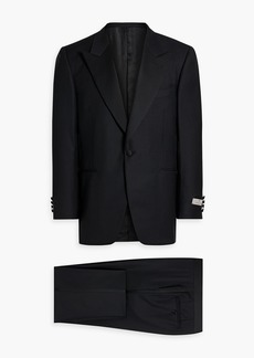 Canali - Satin-trimmed wool-twill suit - Black - IT 52