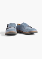 Canali - Suede monk-strap shoes - Blue - EU 44