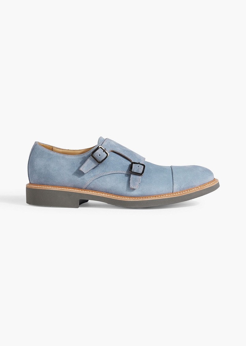 Canali - Suede monk-strap shoes - Blue - EU 44