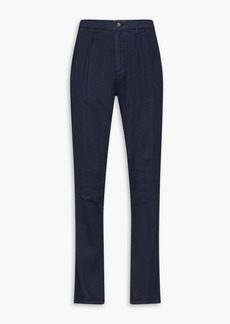 Canali - Tapered linen-blend twill pants - Blue - IT 58