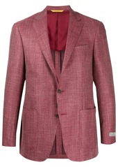 Canali textured fitted suit jacket
