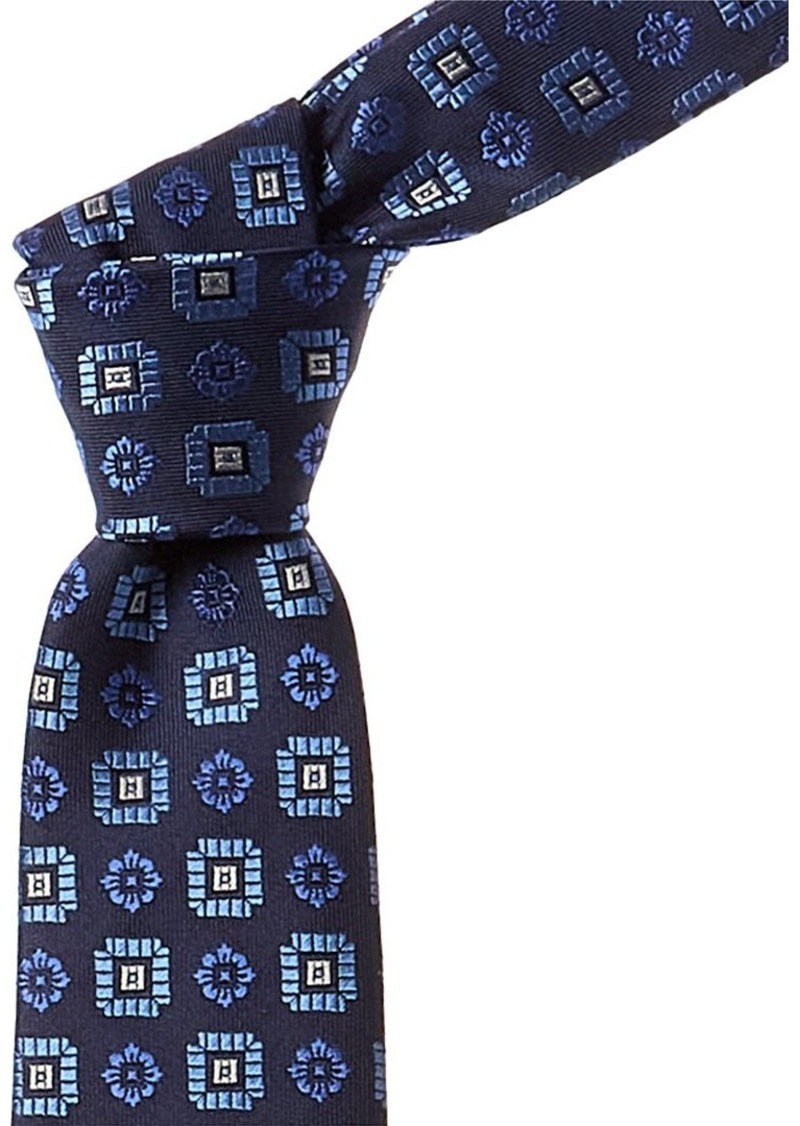 Canali Blue Print Silk Tie