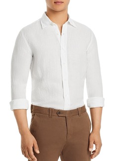 Canali Chambray Linen Long Sleeve Shirt