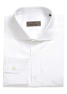 Canali Covered Placket Dress Shirt in White at Nordstrom