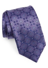 Canali Geometric Medallion Silk Tie in Purple at Nordstrom